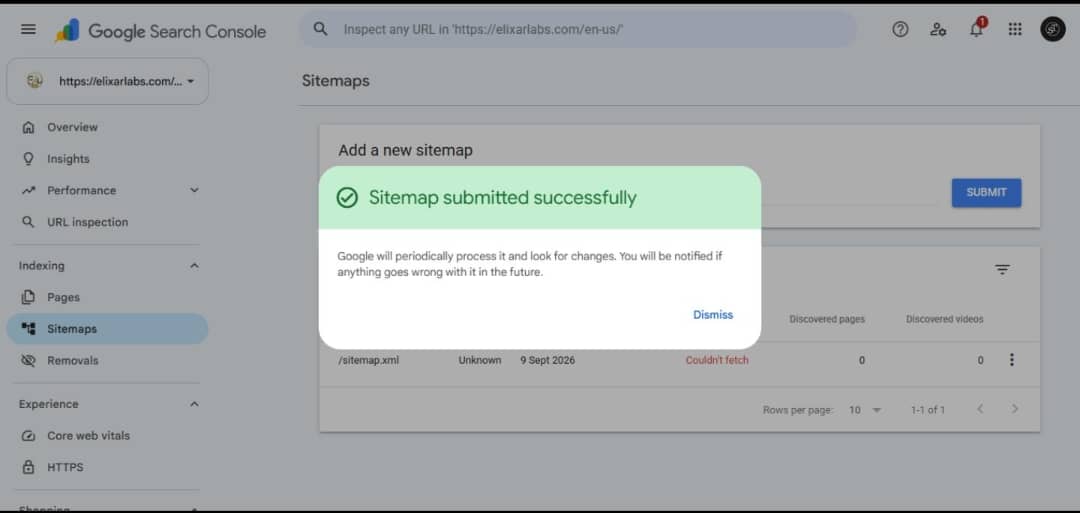 Search Console setup